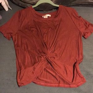 Rust colored cropped shirt